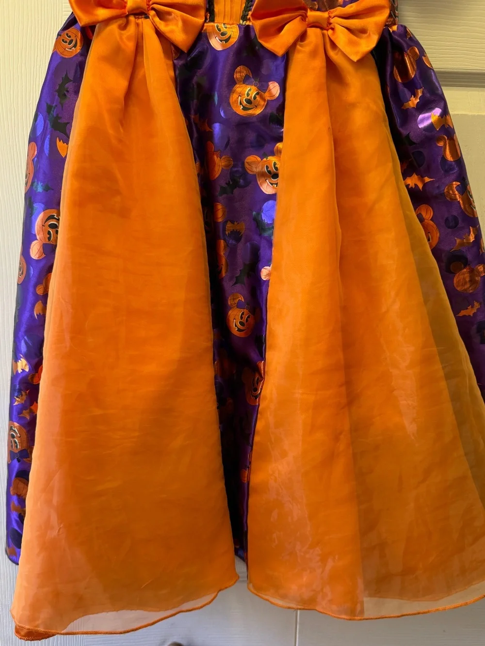 Disney Purple & Orange Minnie Mouse Halloween Kids Costume Witch Dress size 9-10